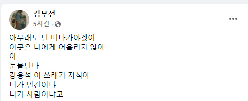 배우 김부선 페이스북 캡처